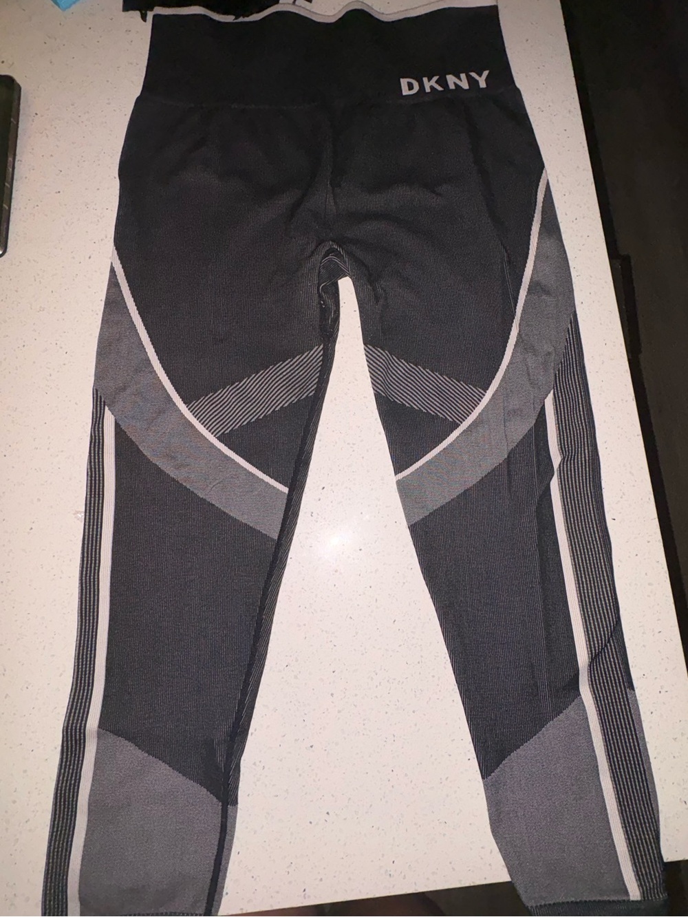DKNY Black and Gray Girls' Athletic Leggings